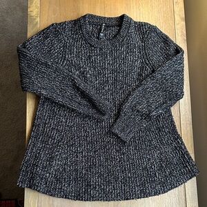 Athleta Black and Gray Cowl Neck Sweater